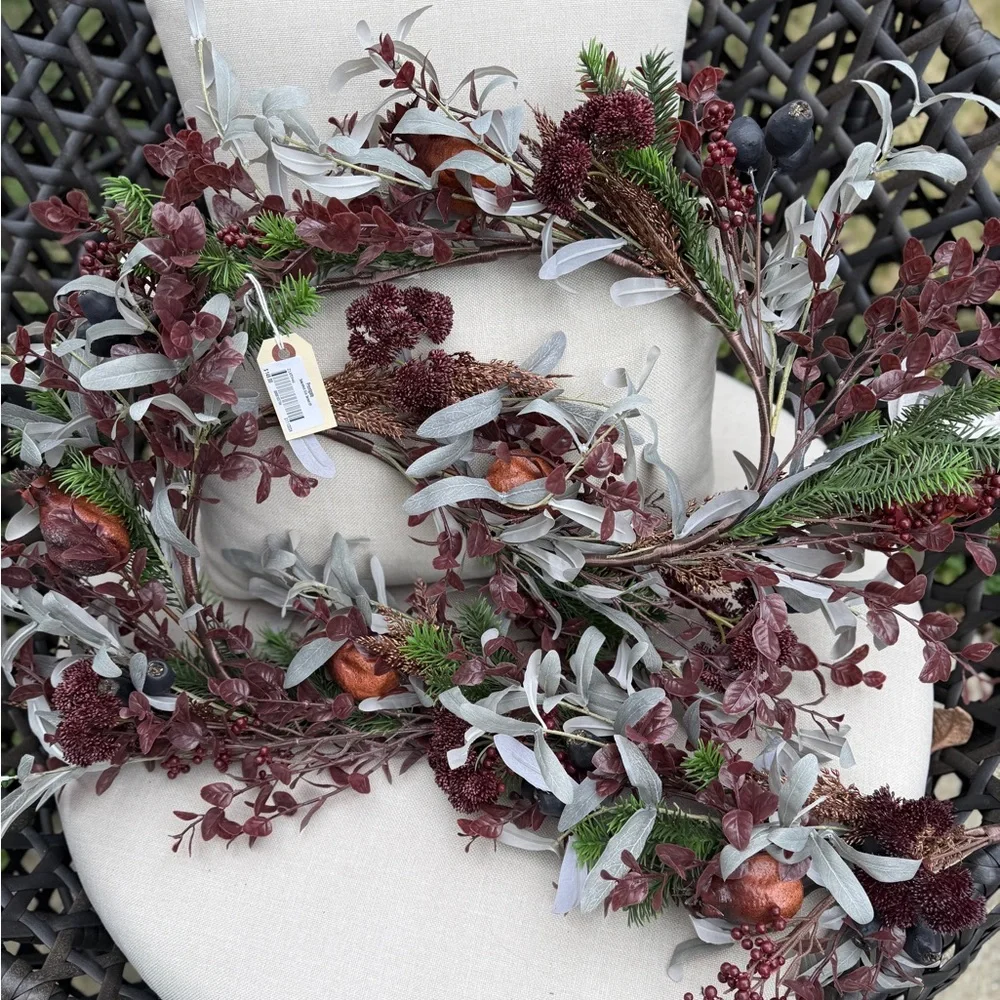 Frontgate Burgundy Pomegranate Garland - NWT